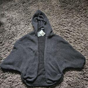 NWT Black Do Everything in Love Hooded Bolero Knit Wrap shrug sweater cardigan t